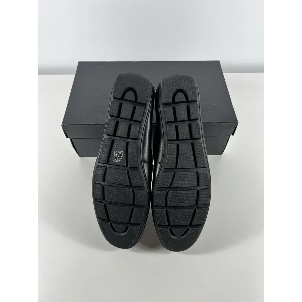 COACH Men's Shoes Loafer Size 12 US Black Leather MOTT DRIVER SIG PVC